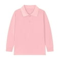 thumbnail image 5 of Staki Polo Long Sleeve Boys Long Sleeve Polo Shirt Athletic Casual Top Fall Polo for Kids(Pink,5-6 Years), 5 of 9