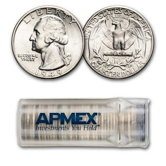 1949 Washington Quarter 40-Coin Roll BU