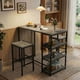 thumbnail image 4 of Yeshouse Juego de mesa de comedor de 91 cm de altura para 2 personas con taburetes y estantes de almacenamiento. Mesa de cocina compacta para espacios pequeños, apartamentos y estudios, 4 of 7