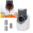 thumbnail image 6 of Electric Cheese Grater Shredder, Automatic Vegetable Slicer with 3 Blades, Handle Potato Shredder, Chopper for Fruit and Vegetable Salads, White, 6 of 12