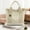 Khaki, variant on Back to school Large Capacity Canvas Handbag Multi-compartment Lunch Box Bag Lightweight Work Storage Home Essentials ()