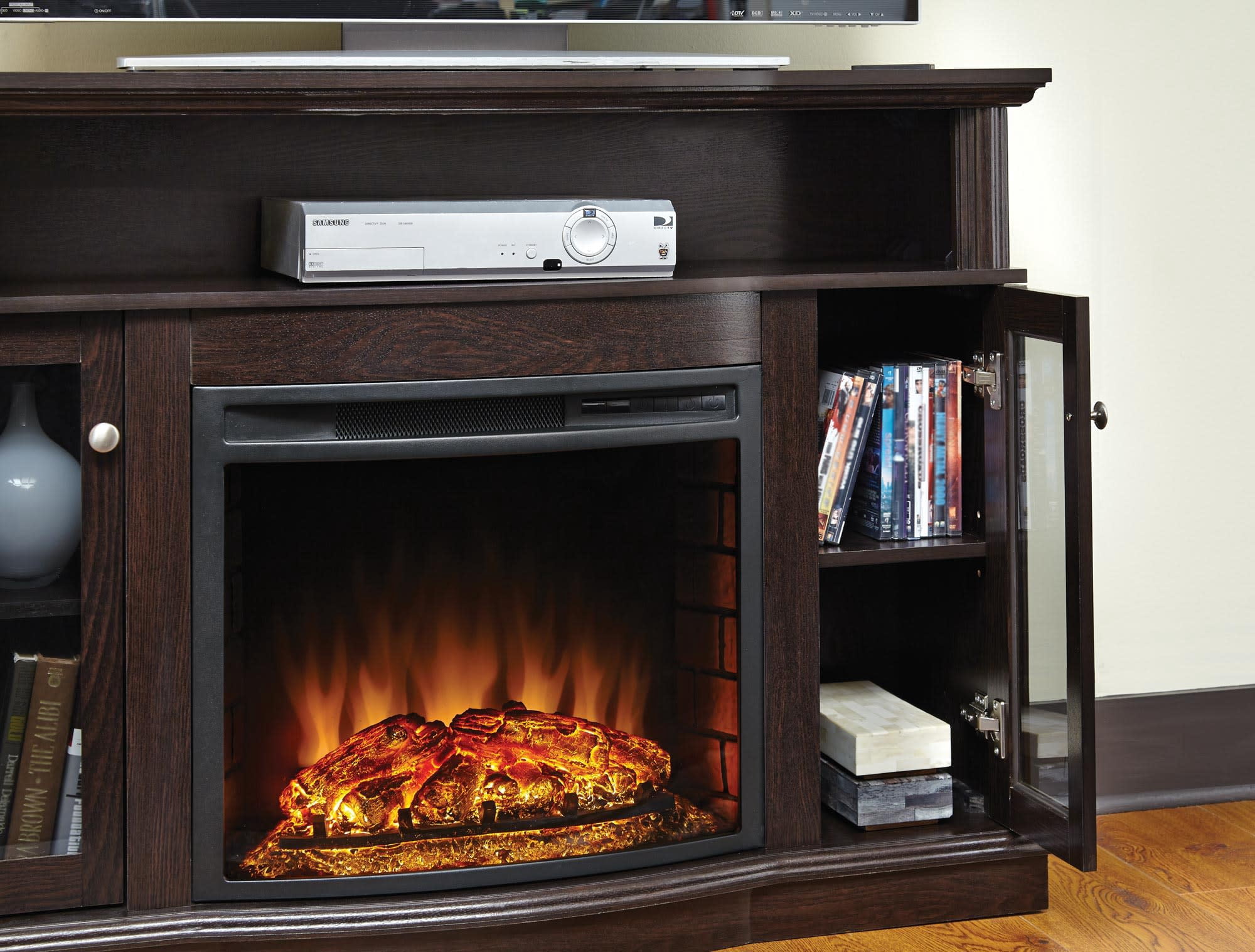 Elliott 48-in Media Fireplace in Merlot