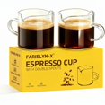 thumbnail image 1 of Juego de tazas de café espresso Farielyn-X, 150 ml, doble caño, vidrio transparente, 1 of 8