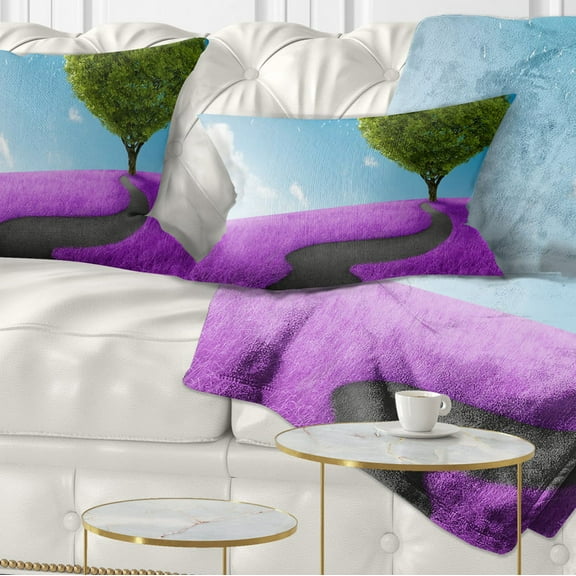 Designart Heart Tree Abstract - Abstract Throw Pillow - 12x20