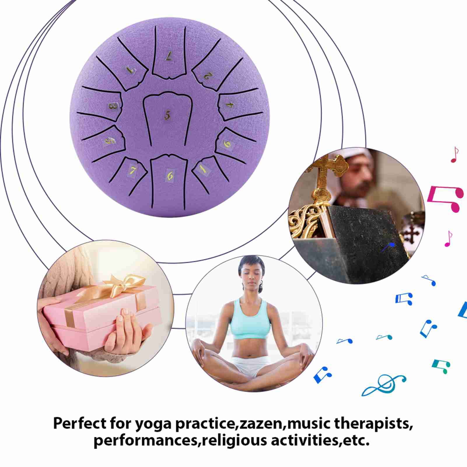 drums Drum Steel Tongue Drum 6 Inch 11 Notes D Key Percussion Instrument Portable with Drum Mallets for Meditation Yoga Beginners Majors Family Friends Christmas Gift Handpan