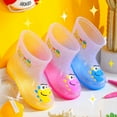 thumbnail image 7 of nsendm Female Shoes Little Kid Kids Low Heels Cute Cartoon Mid Tube Rain Boots Fashion Transparent Practical Outdoor Small Toddler Rain Boots Girls Pink 11, 7 of 7