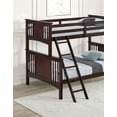 thumbnail image 3 of Modern Dark Walnut Twin Over Full Bunk Bed - Solid Wood & Engineered Wood, Angled Ladder, Transitional Style, Bedroom Furniture, 3 of 6