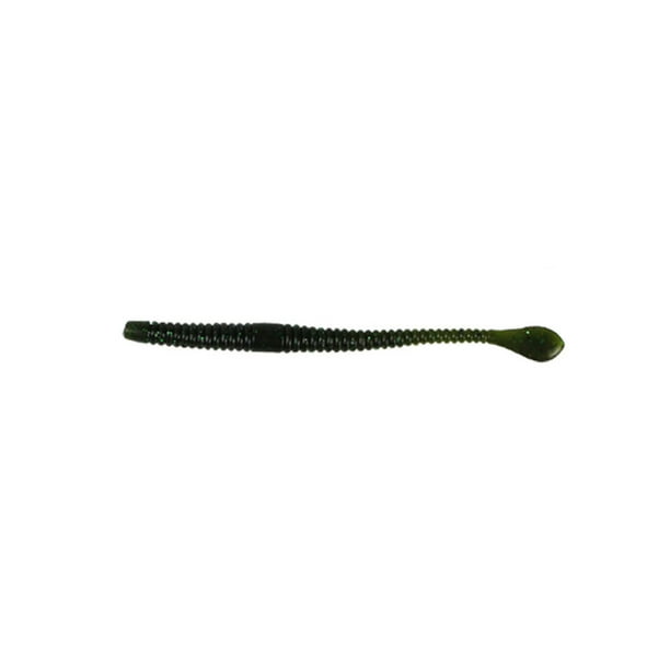 Soidarity Cebo de pesca 11CM gusanos falsos nematodos lombrices señuelos flexibles alimentador reflectante de silicona aparejos Wobblers al aire libre Pescar verde oscuro Soidarity OD021043-05
