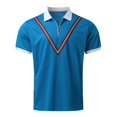 thumbnail image 4 of Sngxgn Men's Short Sleeve Regular Fit Polo Shirt(Blue,XXL), 4 of 5