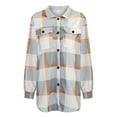 thumbnail image 7 of Clearance under $10 Plaid Shirt for Women Long Sleeve Cardigan Outerwear Long Turn-down Collar Coat, 7 of 7