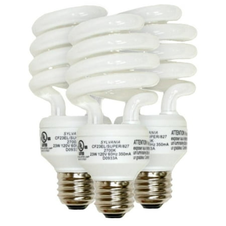 

Sylvania 26354 - CF23EL/SPIRAL/827/RP3 (3-PACK) Twist Medium Screw Base Compact Fluorescent Light Bulb