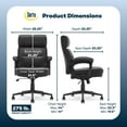 thumbnail image 3 of Serta Comfort Executive Ergonomic Mid-Back Office Chair Bonded Leather Black, 3 of 10