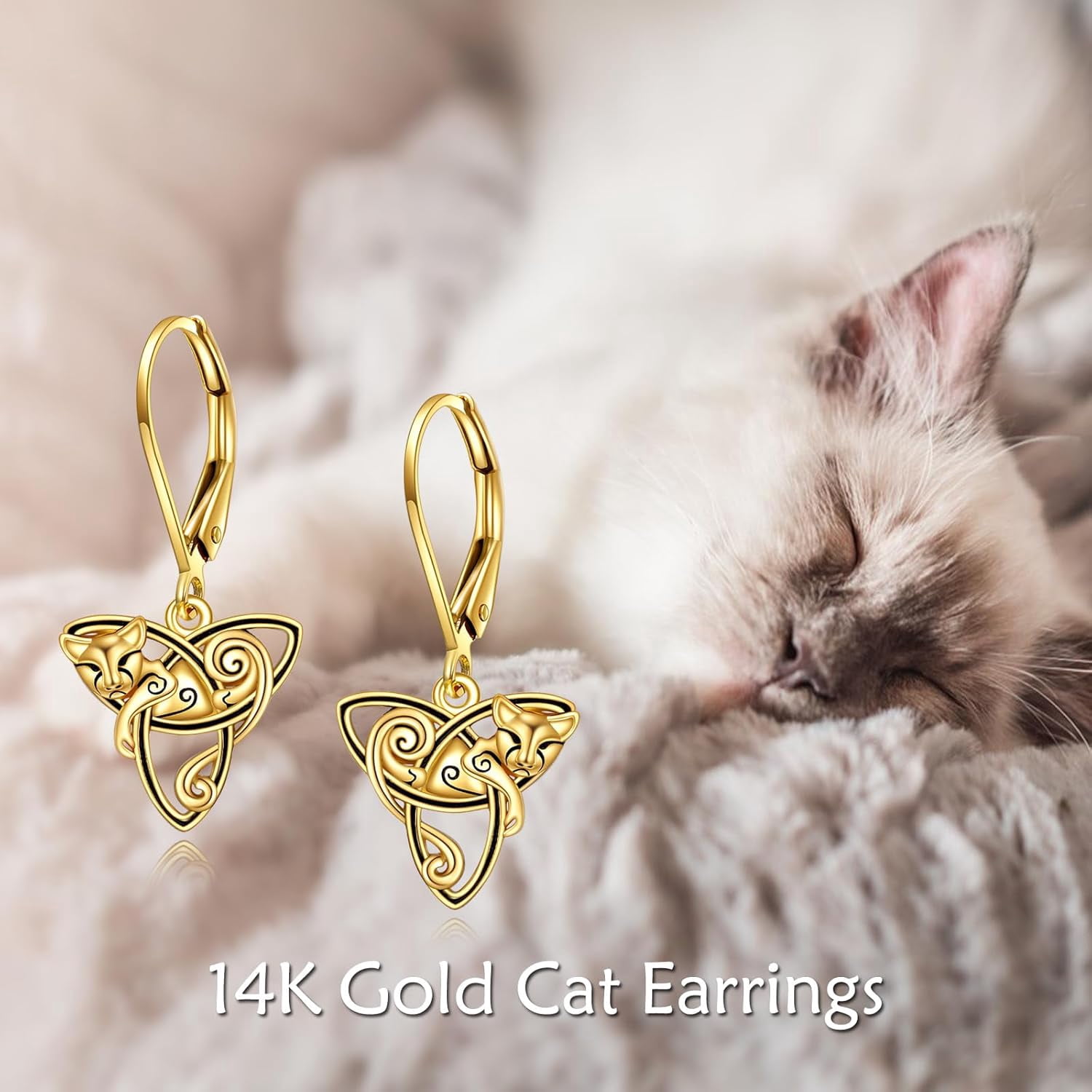 14K Gold Bee/Owl/Hummingbird/Orca/Cat/Butterfly/Cardinal Earrings for Women Earrings Leverback Earrings Jewelry Gifts