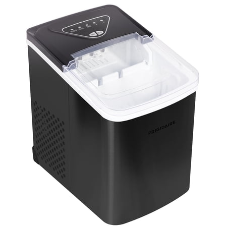 Frigidaire 26 Lbs. Countertop Ice Maker, Bullet Shaped Ice, Black Stainless Steel