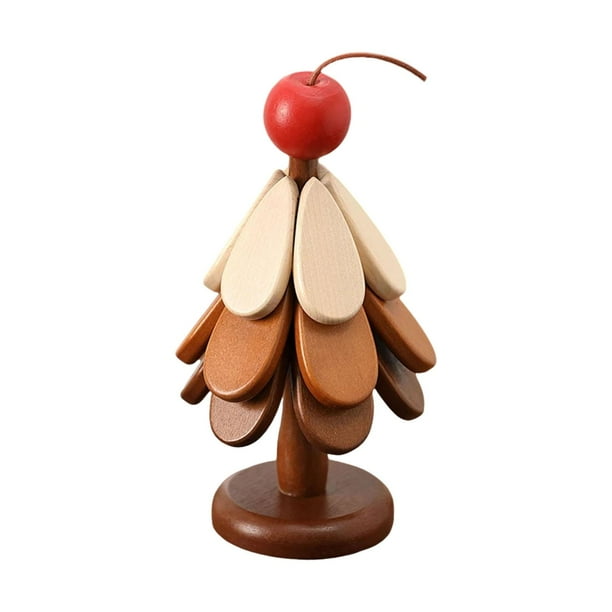 Juego de salvamanteles de madera con forma de árbol de Navidad, resistentes al calor, para proteger la mesa. Manzana
