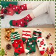 thumbnail image 2 of Calcetines navideños para mujer, pantuflas peludas, dibujos animados de Papá Noel, reno, lunares a rayas, medias cálidas y acogedoras de lana de Coral para invierno, 2 of 5