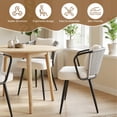 thumbnail image 7 of Daluvenix Rattan Dining Chairs Set of 2 Accent Chairs with Rattan Backrest & Teddy Fleece Fabric Cushion Black, 7 of 7