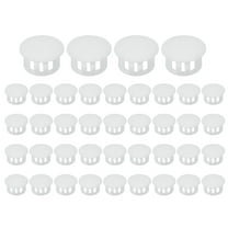 Uxcell 16mm/5/8" Plastic Hole Plugs, Flush Type Round Plug Snap in Locking Screw Hole Covers White 40 Pcs