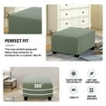 thumbnail image 5 of Square Ottoman Covers Ottoman Slipcovers Folding Storage Stool Furniture Protector Form Fit with Elastic Bottom, Stretch High Spandex Small Checks Jacquard Fabric Grass Green L 27"- 30", 5 of 7