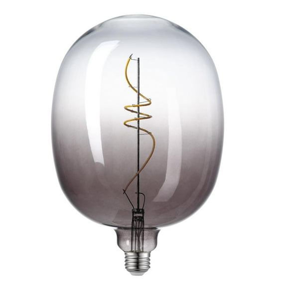 Globe Electric Luxe Luxury Oversized Smoked Glass LED Filament Light Bulb, 5 Watts (25 Watt Equivalent), Gradient Smoked Glass Design, Oval Shape, E26 Base, 1800 Kelvin, 180 Lumens, 15 000 Hour Lifesp