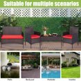 thumbnail image 6 of ECOLINEAR 4 Pieces Patio Furniture Set, Outdoor Conversation Sets, Wicker Rattan Chairs for Garden Backyard Balcony Porch Poolside, Patio Bistro Set with Glass Table and Soft Cushions (Red), 6 of 7