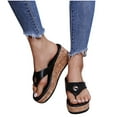 thumbnail image 4 of FNFYFH Women's Higher Flip Flops Slip On Platform Sandals Comfortable Open Toe Casual Summer Beach Chunky Thong Sandals, 4 of 5