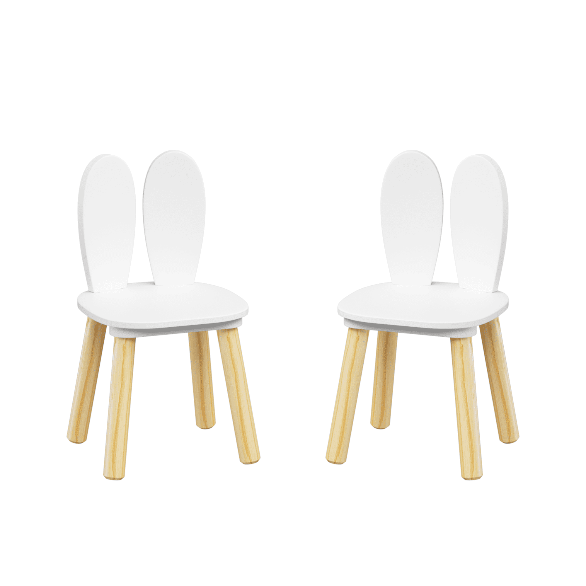 Alvantor Kids Table and 2 Chairs Set, Toddler Wooden Activity Play Table 23.6" White