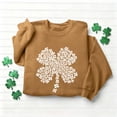 thumbnail image 6 of St. Patrick's Day Sweatshirt for Women Floral Shamrock Pattern Crewneck Long Sleeve Ribbed Cuffs Loose Fit Graphic Holiday Top, 6 of 6