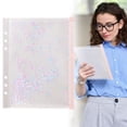 thumbnail image 5 of 10 Pcs A5 Plastic Binder Zipper, 8.7"×6.7" Sequin Zipper Document Pouch, Transparent Receipt Storage Envelope, Clear Envelope Folders Planner, Waterproof Pouch Filing with Sequin Decor, 5 of 5