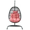 thumbnail image 3 of LeisureMod Wicker Folding Hanging Egg Swing Chair Pink, 3 of 12