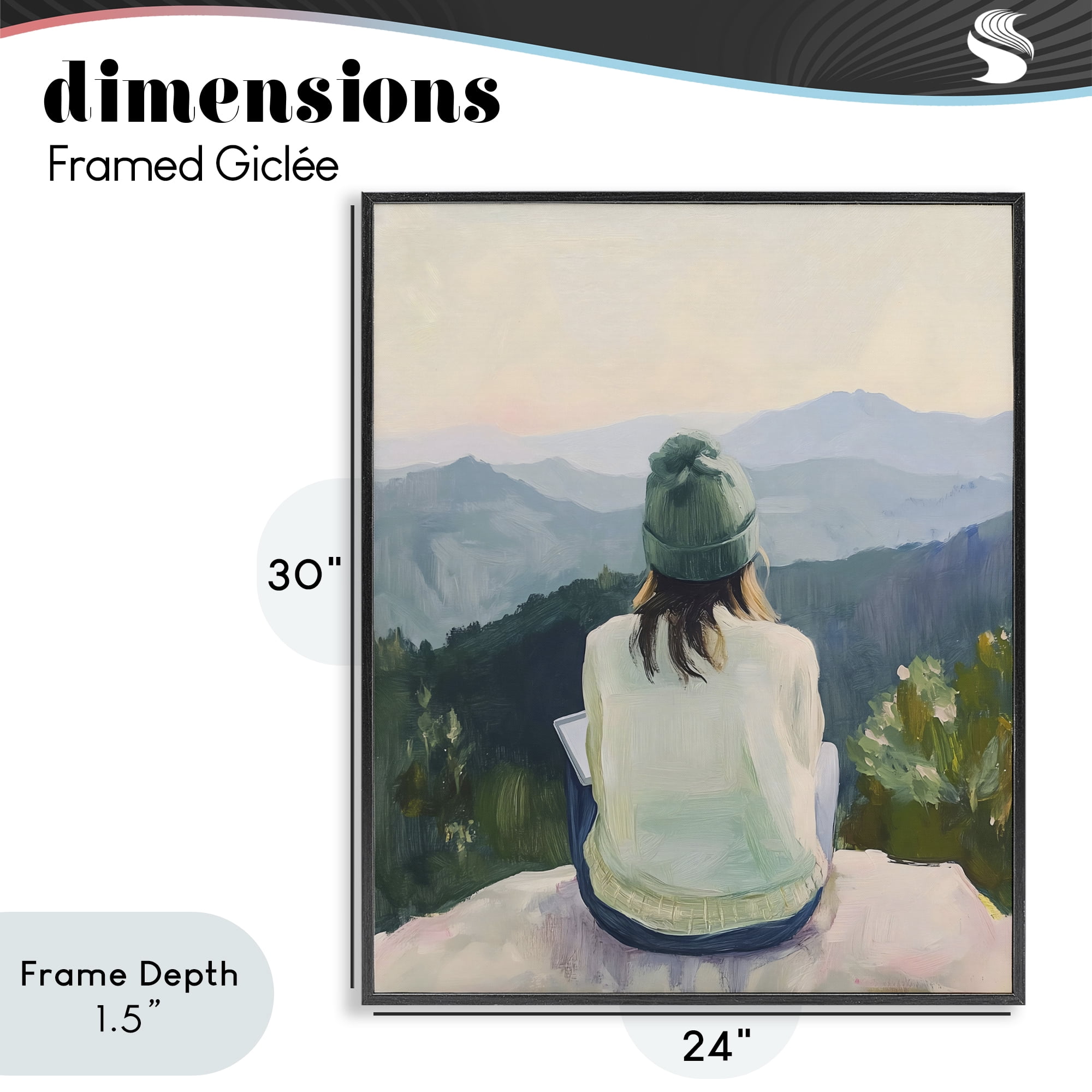 Stupell Industries Mindful Solitude Meditation View Black Framed Giclee Art, design by The Prints Vibe