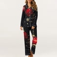 thumbnail image 4 of Hueook Cotton Comfy Pjs for Women Women's Christmas Printed Pajama Set for Daily Home Wear with Pocket Multicolor L, 4 of 8