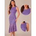 thumbnail image 2 of DARING DIVA Asymmetric Hem Fishtail Ruffles Lace Dress S Light Purple, 2 of 6