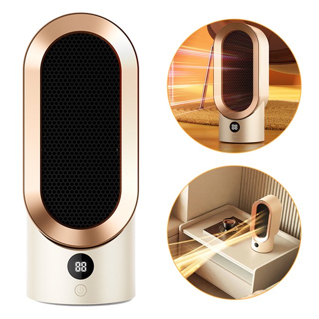 FLhrweasw Ventilador Calefacción Escritorio 800 W Calentador Eléctrico Portátil PTC para Uso en Interiores (EE. UU.)