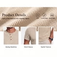thumbnail image 6 of GIRUNS Men's Short Sleeve Waffle Henley T-Shirt Summer Casual Tee For Men, 6 of 7