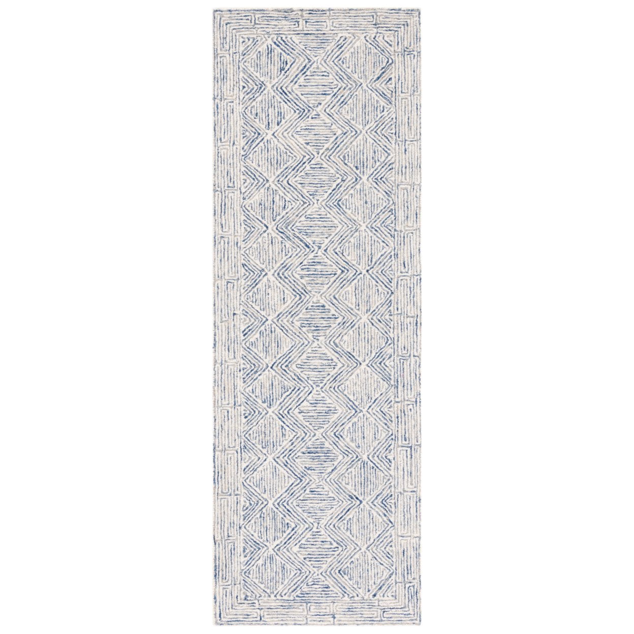 SAFAVIEH Micro-Loop Herbert Geometric Area Rug, Blue/Ivory, 2' x 3'