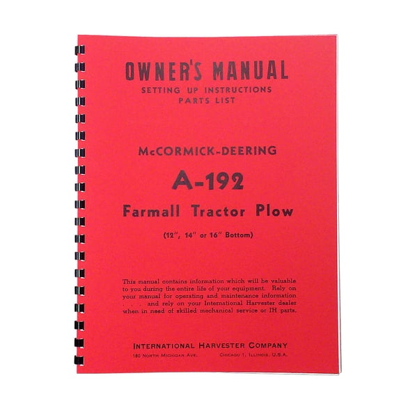 Operator & Service manual reprints Fits International Tractor