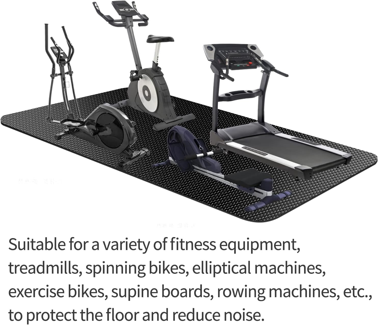 TONINT Exercise Equipment Mat,Bike Trainer Mat,Treadmill Mat floor protection,Exercise Bike Mat,Fitness Mat, rowing machine mat,Recumbent Bikes,Jump Rope Mat,Folding Waterproof 47.3" x 23.6 in
