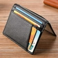 thumbnail image 5 of Slim Wallet, Minimalist Wallet, Premium Leather RFID Blocking Front Pocket Wallets with 8 Card Slots and 2 ID Window, Black, 5 of 7