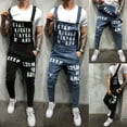 thumbnail image 1 of Styesk Pantalon pour Hommes Pantalon pour Hommes à Trous Poche Salopette Combinaison Mode Urbaine Salopette Pantalon à Bretelles, 1 of 8