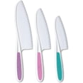 thumbnail image 3 of Tovla Jr. Kids Kitchen Knife and Foldable Cutting Board Set: Children's Cooking Knives in 3 Sizes & Colors - Firm Grip, Serrated Edges, BPA-Free Kids' Knives/Safe Lettuce and Salad Knives - Blue, 3 of 6