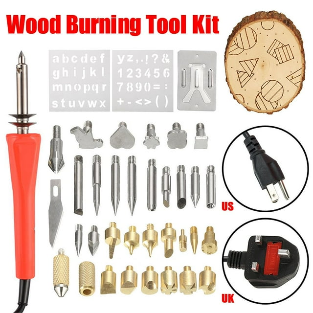 POINTERTECK 37PCS Wood Burning Tool Kit Woodburning Tool Soldering Iron Kits Wood Burner Pen Tools with Adjustable Temperature Iron Burner Pyrography Art Pen Tips for Embossing Carving So