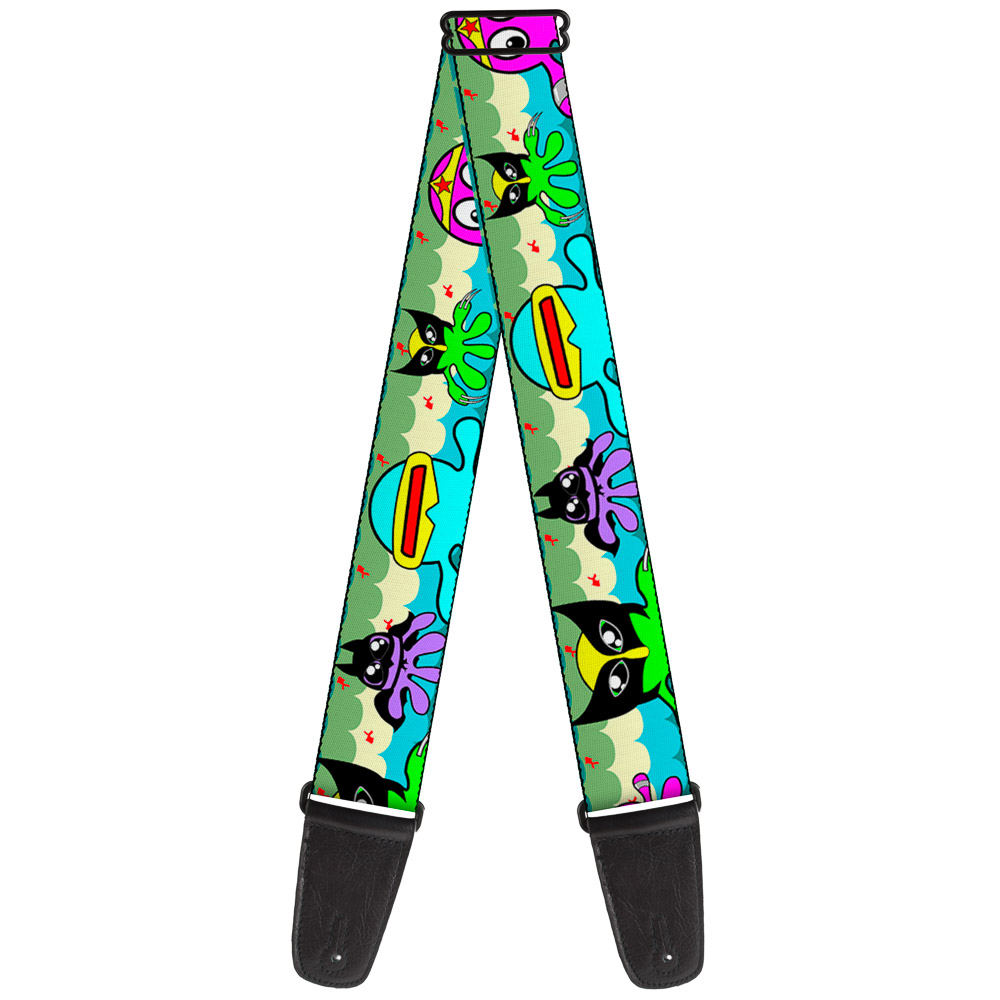 Buckle-Down Guitar Strap, Octopus Superhero Cartoon, 2 Inches Wide
