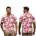 thumbnail image 4 of Uorisanigo Red Hibiscus Matching Couple Outfits Mens Golf Shirts Size S Short Sleeve Casual Workout Collared Tops and Womens Short Sleeve Golf Clothes with Built in Shorts and Pockets, 4 of 8