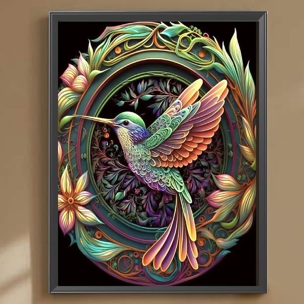 Cuadros Decorativos Diamond Painting 5D DIY Full Round Drill Colibrí Decoración del hogar (NH3571) Wdftyju embutido en tela