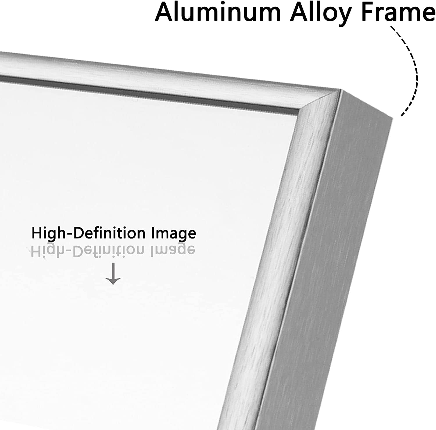 Wall Mirror 47"x22" Large Mirror Wall-Mounted Aluminum Mirror for Bathroom Living Room,Silver