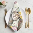 thumbnail image 2 of Beige Easter Bunny Cloth Napkins, Spring Easter Eggs Floral Wooden Washable and Reusable Dinner Napkins Set of 6, Table Napkin for Kitchen Party Birthday Wedding Hotel Housewarming 20"x20", 2 of 9