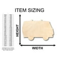 thumbnail image 2 of Unfinished Wood Hippie Van Bus Shape - Craft - up to 46" DIY 36" / 1/2", 2 of 3