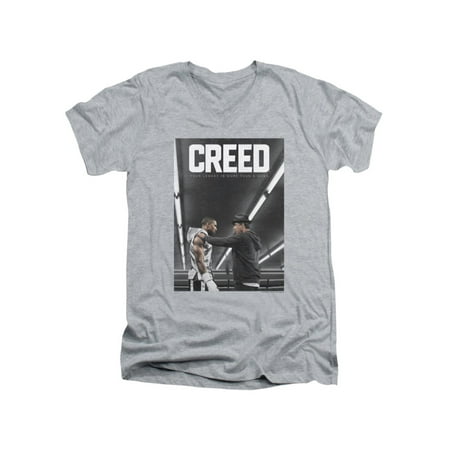 - Creed Drama Boxing Sports Movie Grey Gym Poster Shot Adult V-Neck T-Shirt