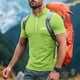 thumbnail image 4 of Blusa y camisa de manga corta con cuello alto para hombre, de verano, de color liso, ajustada, deportiva, con cremallera, de manga corta, con cuello alto., 4 of 5